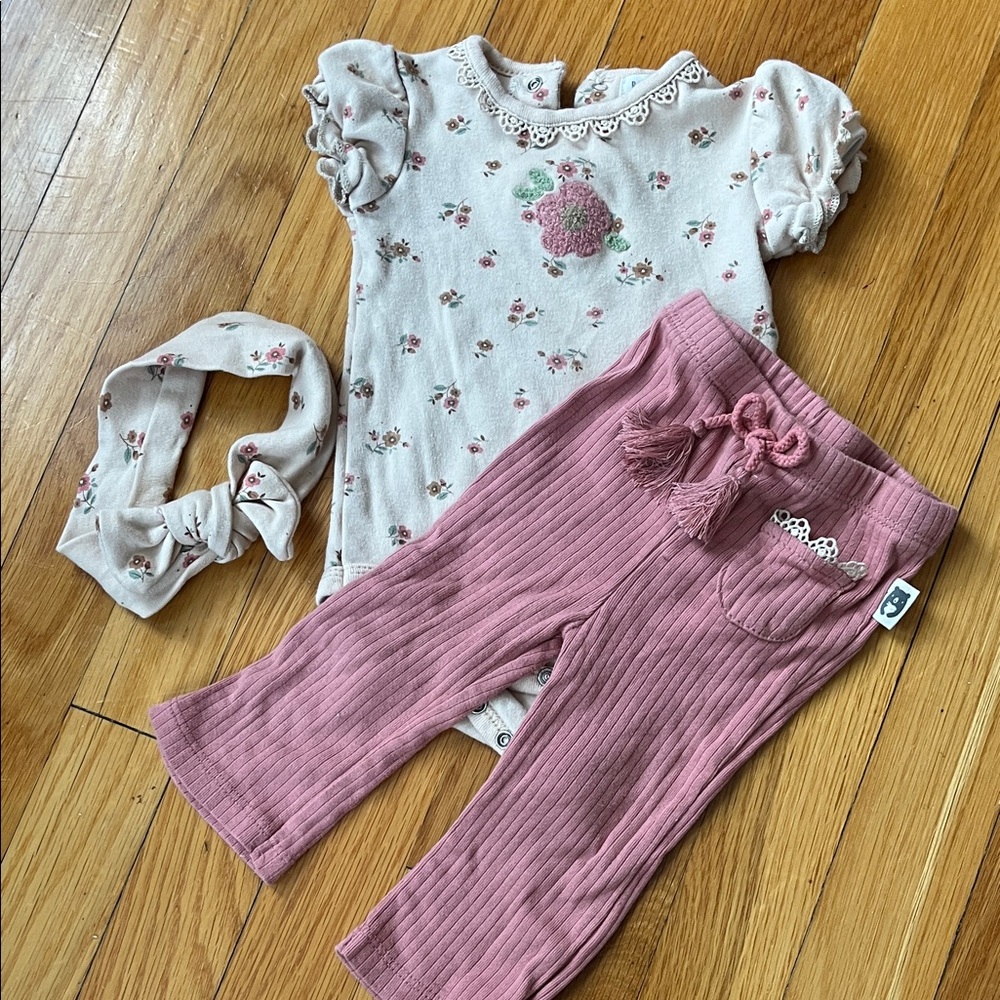 Floral Kids Matching Set with Headband